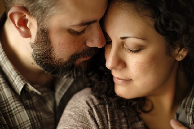 Photo the warmth and romance between a couple in a closeup portrait