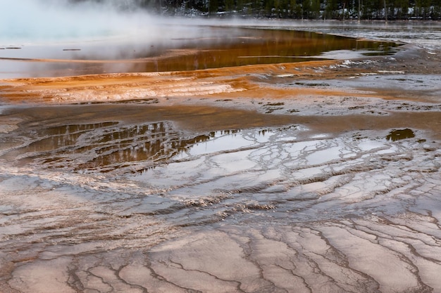 Warmwaterbronlandschap met kleurrijke bodemformatie