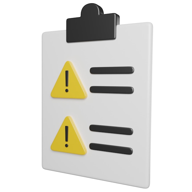 warning icons on a clipboard