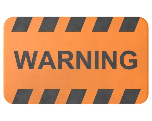 Photo warning sign 3d illustration