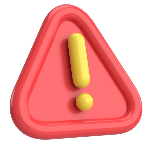 Photo warning sign exclamation mark 3d illustration