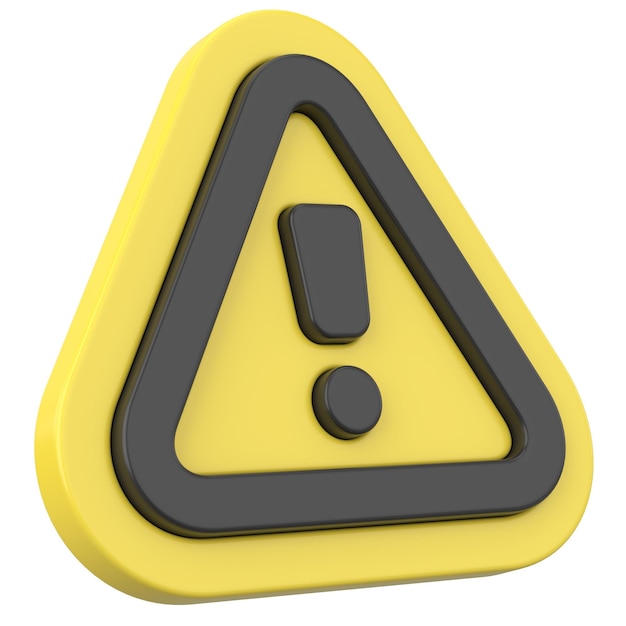 Photo warning sign exclamation mark 3d illustration