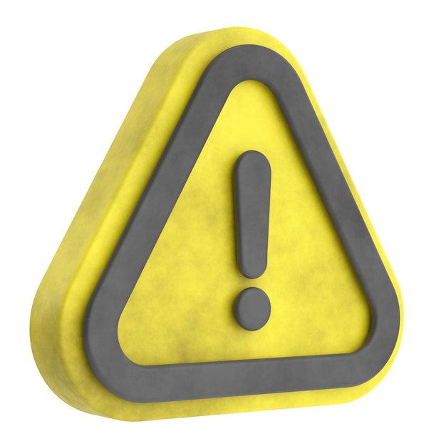 Photo warning sign exclamation mark 3d illustration