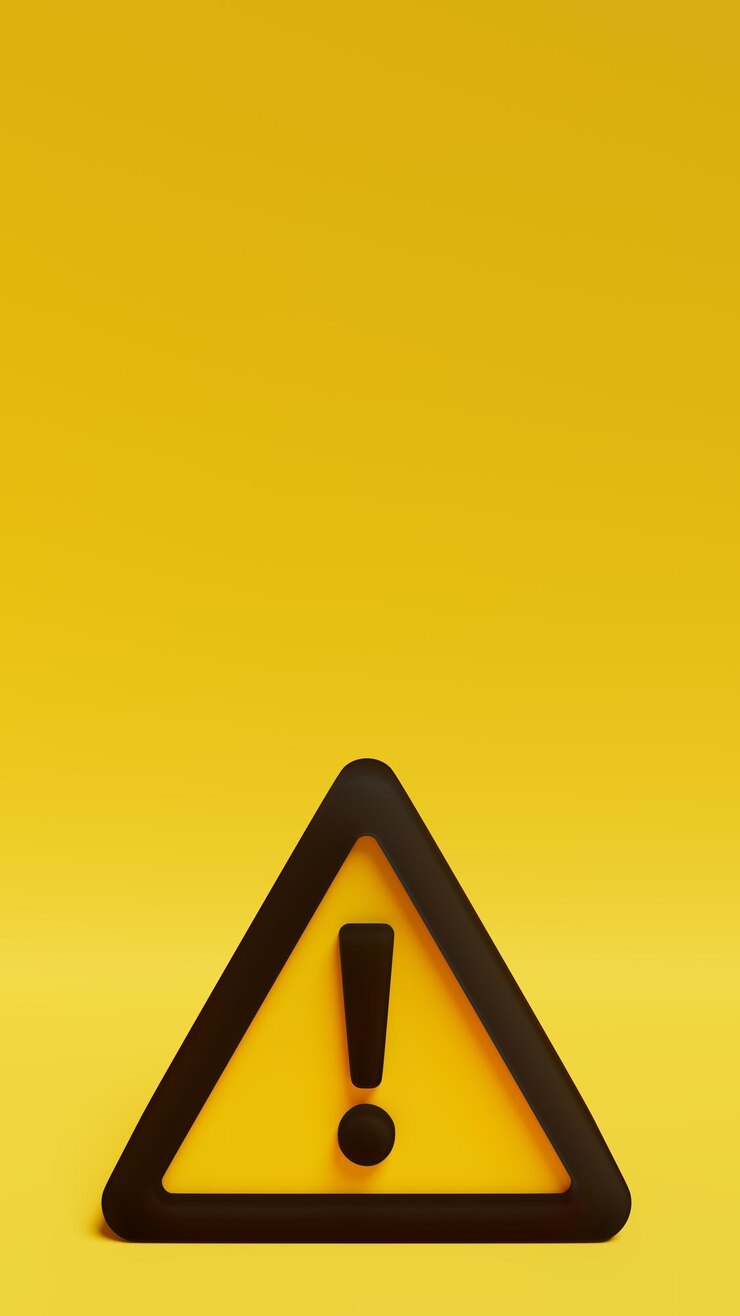 फोटो warning sign isometric view yellow background safety prevention 3d illustration vertical