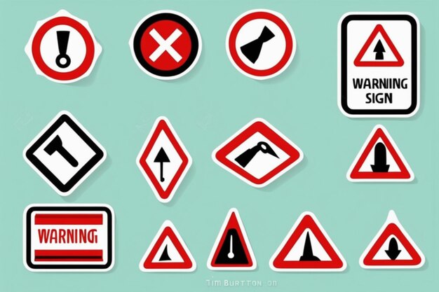 warning sign symbol sticker