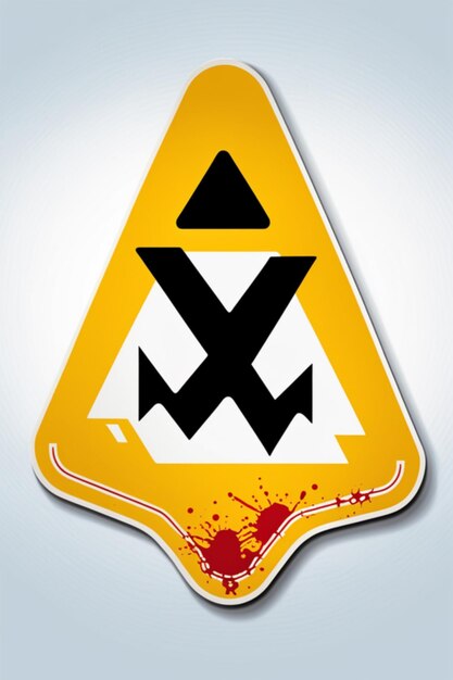 Фото Наклейка с символом предупреждающего знака