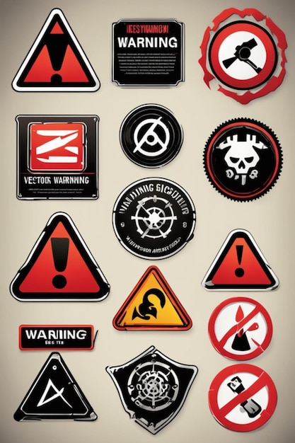 Photo warning sign symbol sticker