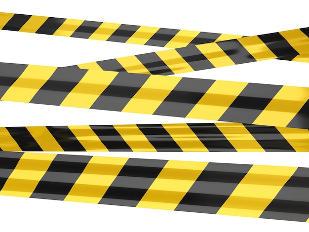 Photo warning tape strips (isolated on white and clipping path)