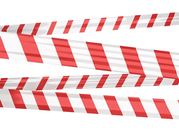 Photo warning tape strips (isolated on white and clipping path)