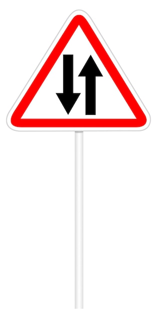 Warning traffic sign Twoway road