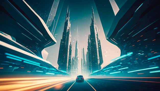 Warping Through the Future HighSpeed Highway in a Futuristic City
