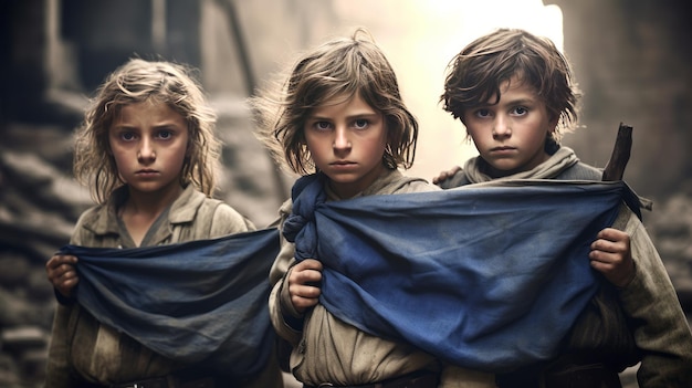 Warravaged kids hold Israel flags Heavy dependence