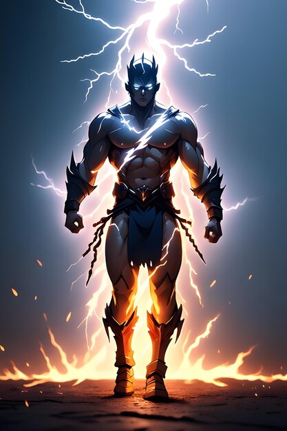 A Warrior Amidst Lightning and Fire