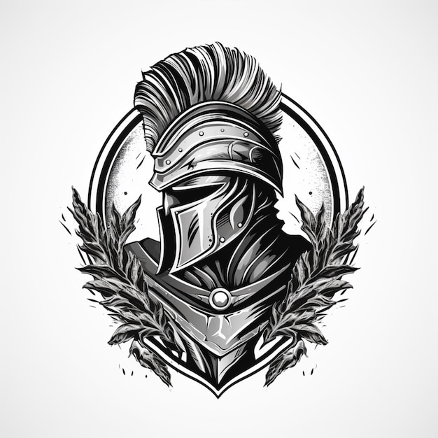 Photo warrior armor vintage logo design concept black stock photos ai generated art