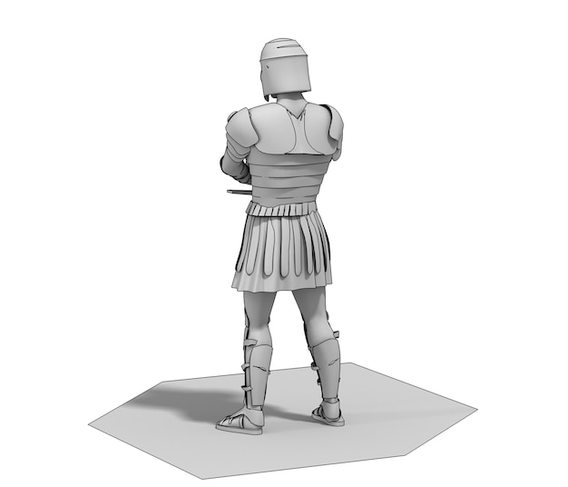 Photo warrior character 3d rendering 3d illustration