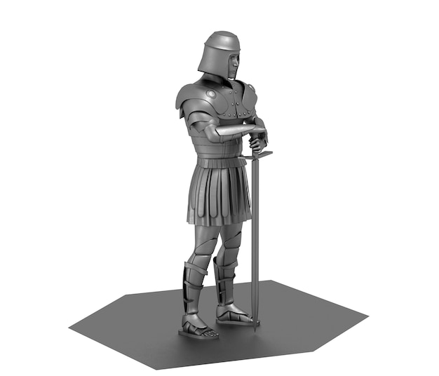 Warrior character 3D rendering 3D illustration