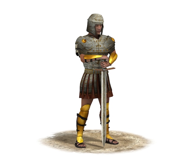 Warrior character 3D rendering 3D illustration