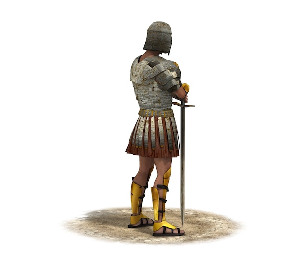 Warrior character 3D rendering 3D illustration