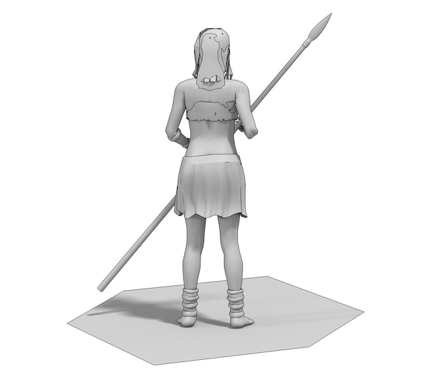 warrior character cg rendering 3D illustration