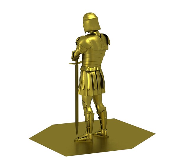 Warrior karakter 3D-rendering 3D illustratie