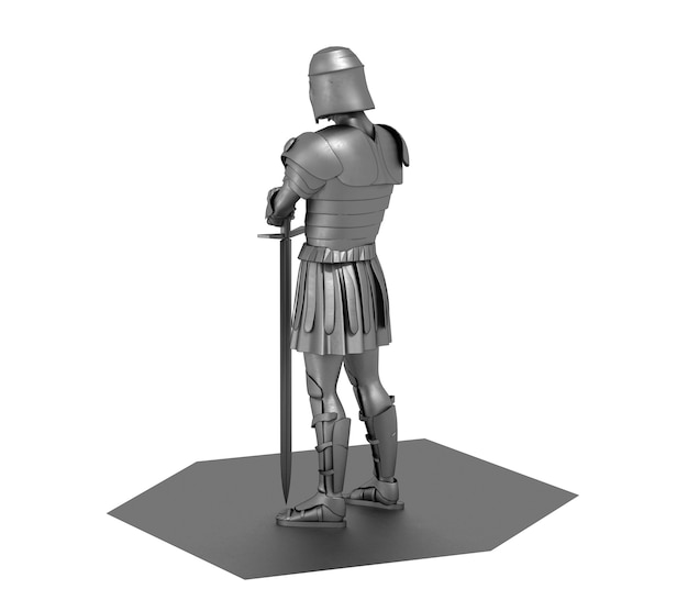 Foto warrior karakter cg rendering 3d illustratie