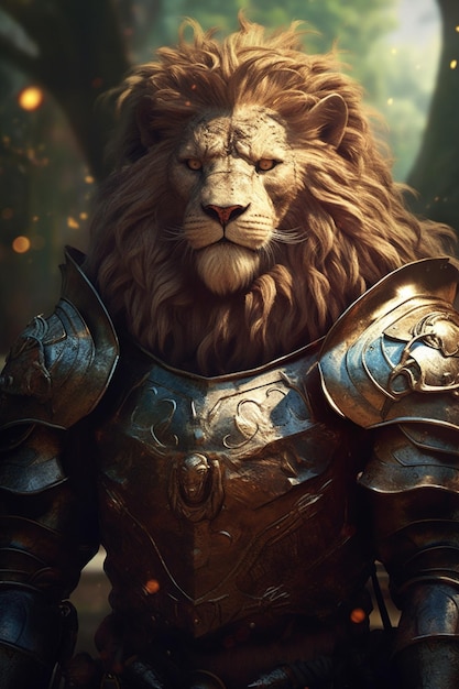 Warrior lion Generative AI