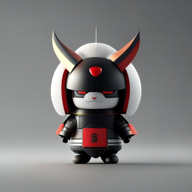 Warrior mascot in red black and white colors Generative AI Generative AI