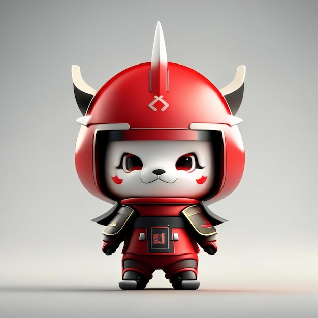 Warrior mascot in red black and white colors Generative AI Generative AI