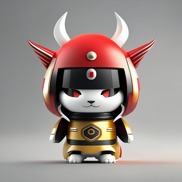 Warrior mascot in red black and white colors Generative AI Generative AI