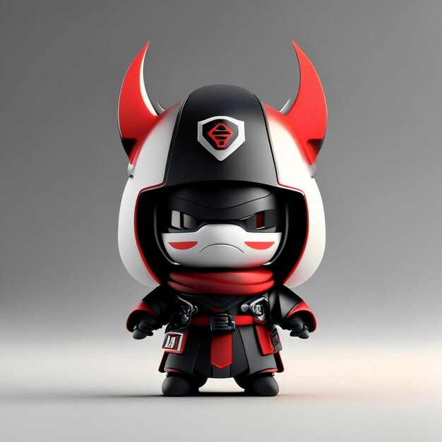 Warrior mascot in red black and white colors Generative AI Generative AI