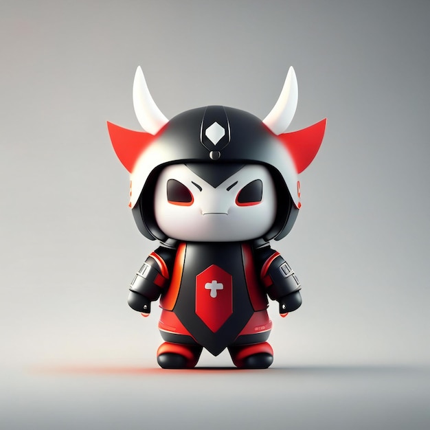 Warrior mascot in red black and white colors generative ai generative ai