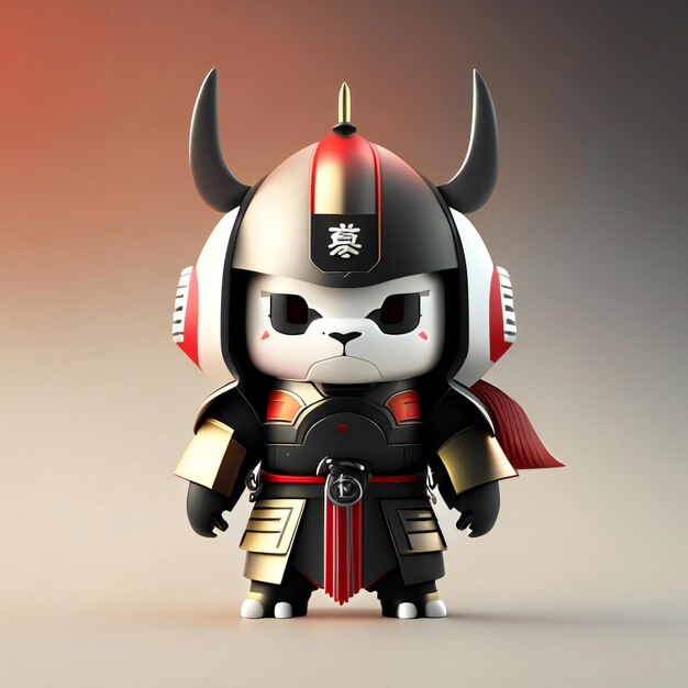 Photo warrior mascot in red black and white colors generative ai generative ai