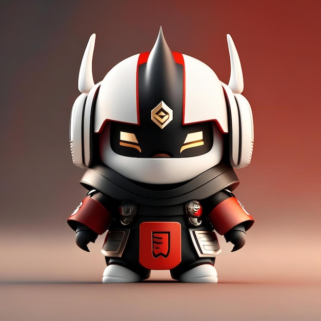 Warrior mascot in red black and white colors Generative AI