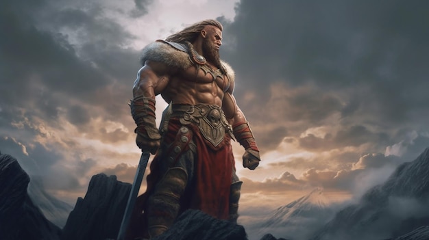 Warrior strong man gaming fictional world