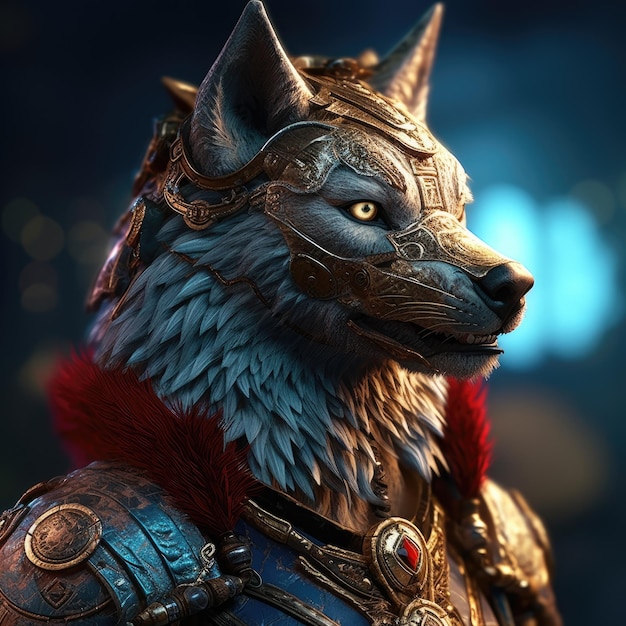 Warrior wolf with his outfit