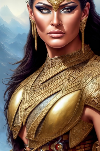Warrior woman in armor