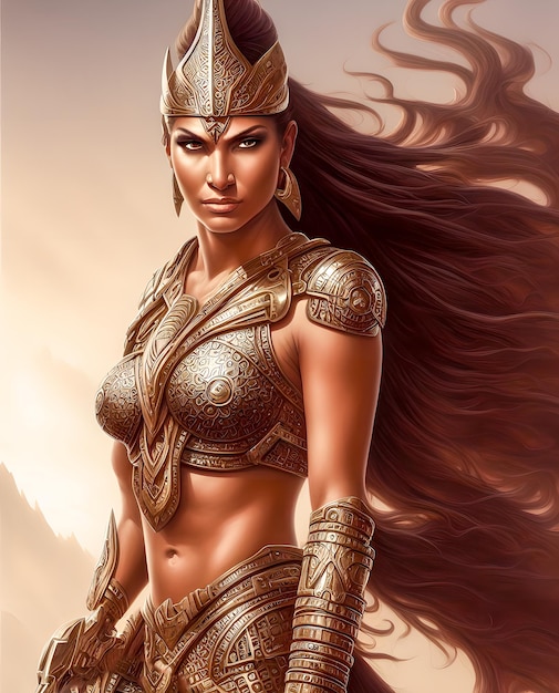 Warrior woman in armor