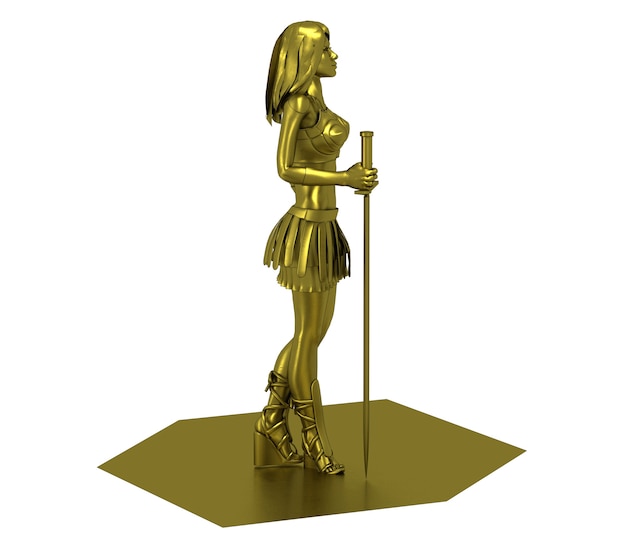 warrior woman character 3D rendering illustration