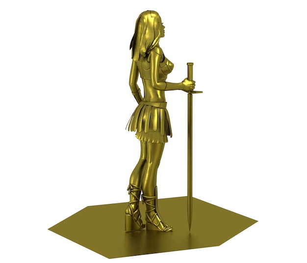 warrior woman character 3D rendering illustration