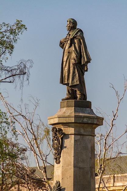 Warsaw capital city of Poland Monument of Adam Mickiewicz the most famous Polish poet