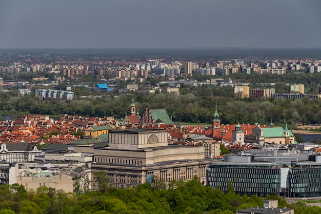 Warsaw skyline with warsaw towers