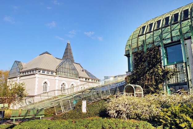 Warschau Polen 20 april 2017 Ecologisch modern gebouw Het gebouw van de Bibliotheek