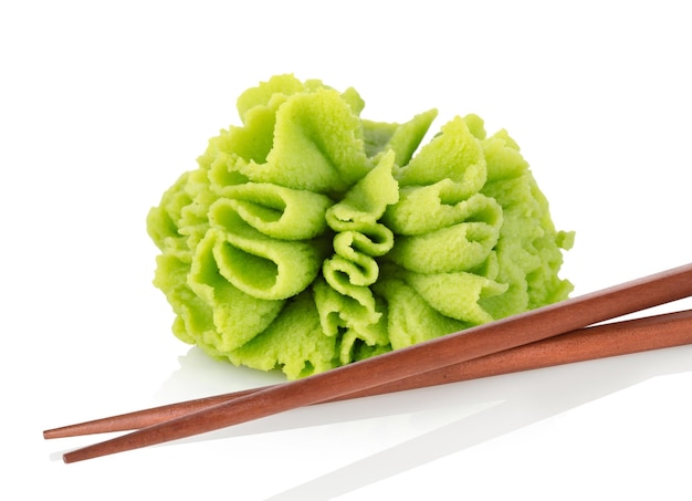 Wasabi seasoning isolated on a white background