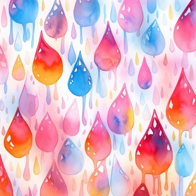 Wash watercolor background Colorful wet stains drips and splashes