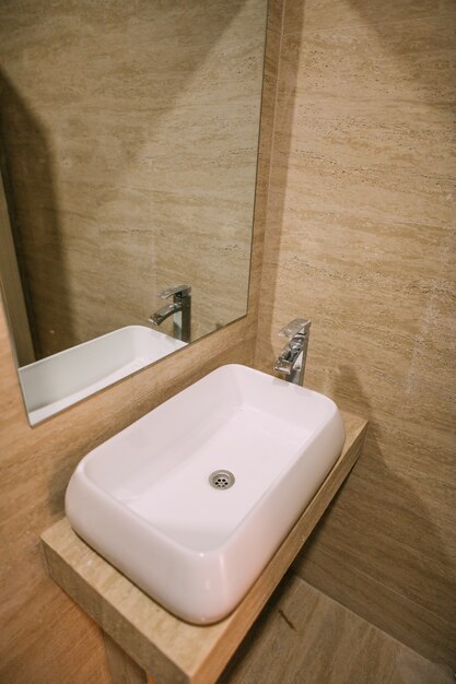 Washbasin in the bathroom plumbing in the bathroom