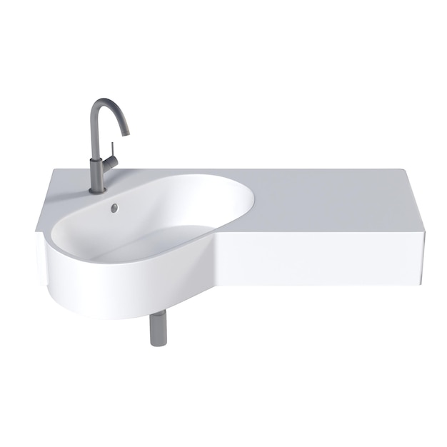 Washbasin isolated on white background sink 3D illustration cg render