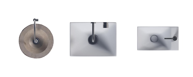 Foto lavabo isolato su sfondo bianco lavandino illustrazione 3d rendering cg
