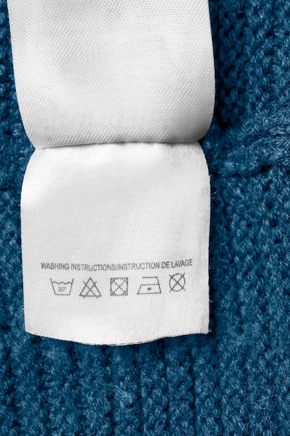 Washing instructions label