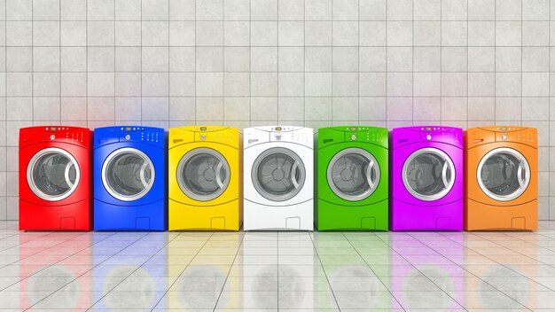 Washing machine 3d rendering