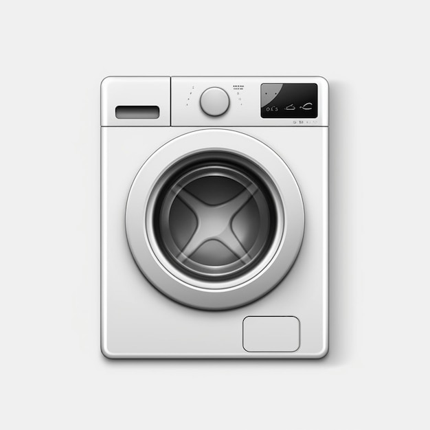 Washing machine icon on white background created with generative AI